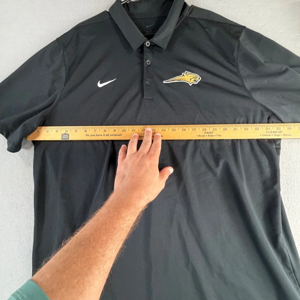 Nike Dri-Fit Golf Polo Shirt Mens XXL Black Short Sleeve Performance Sportswear